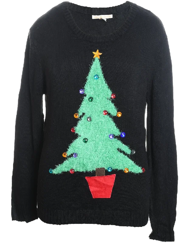 Sherpa JacketsBlack Christmas Jumper - XL