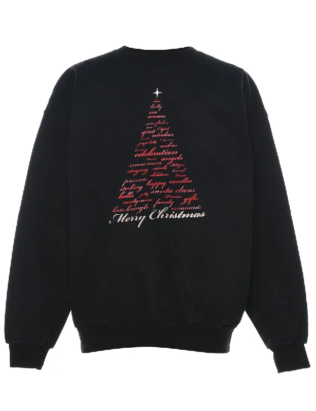 Camping JacketsBlack Christmas Sweatshirt - L