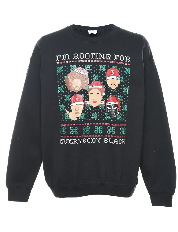 Fishing JacketsBlack Christmas Sweatshirt - L