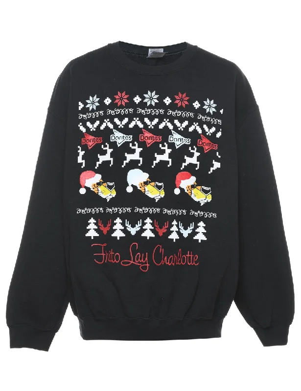 Performance JacketsBlack Christmas Sweatshirt - L