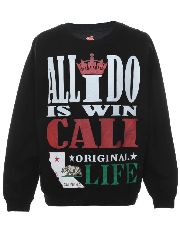 Streetwear JacketsBlack Christmas Sweatshirt - L