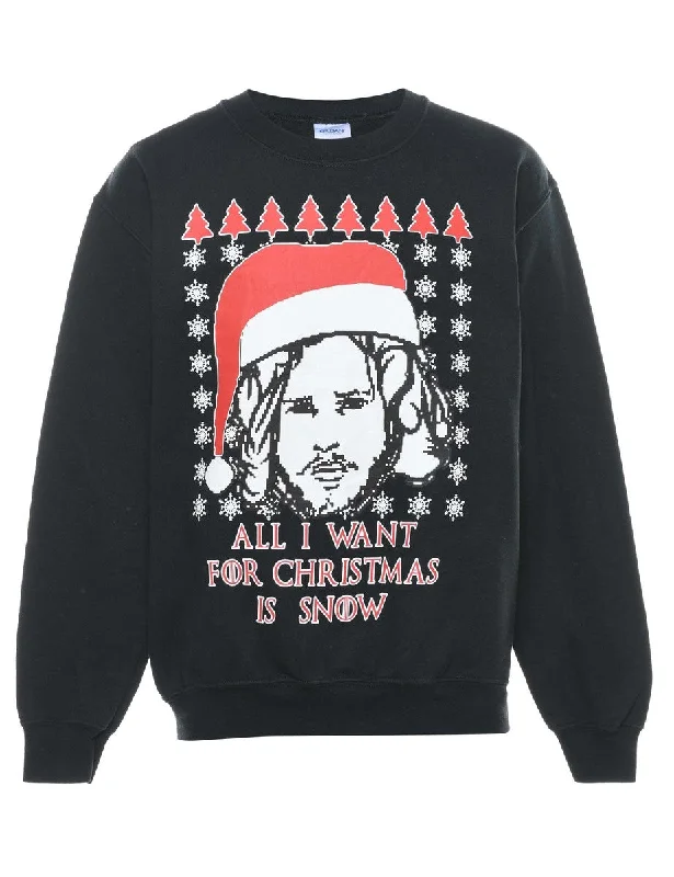 WindbreakersBlack Christmas Sweatshirt - S