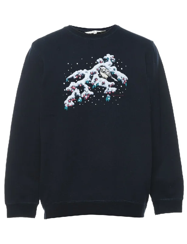 Sherpa JacketsBlack Christmas Sweatshirt - XS