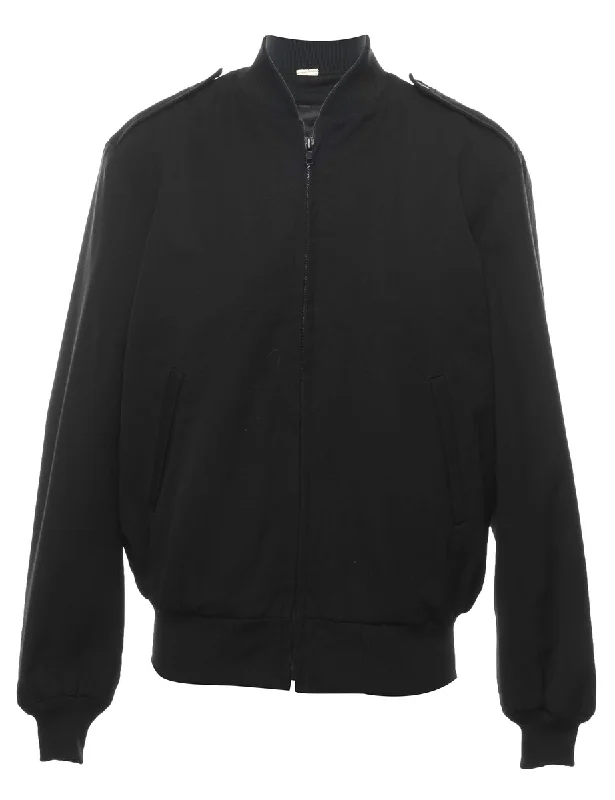 Punk JacketsBlack Classic Bomber Jacket - L