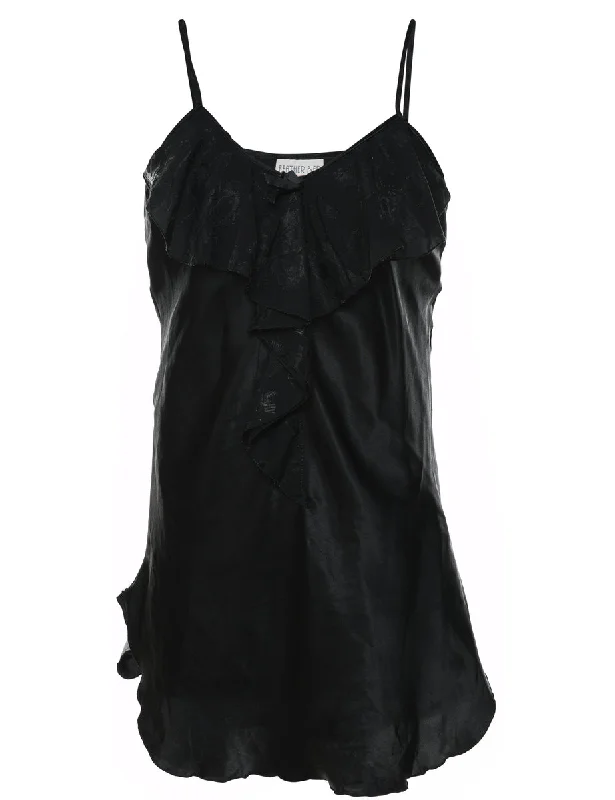 Cropped JacketsBlack Classic Frilled Slip Dress - M