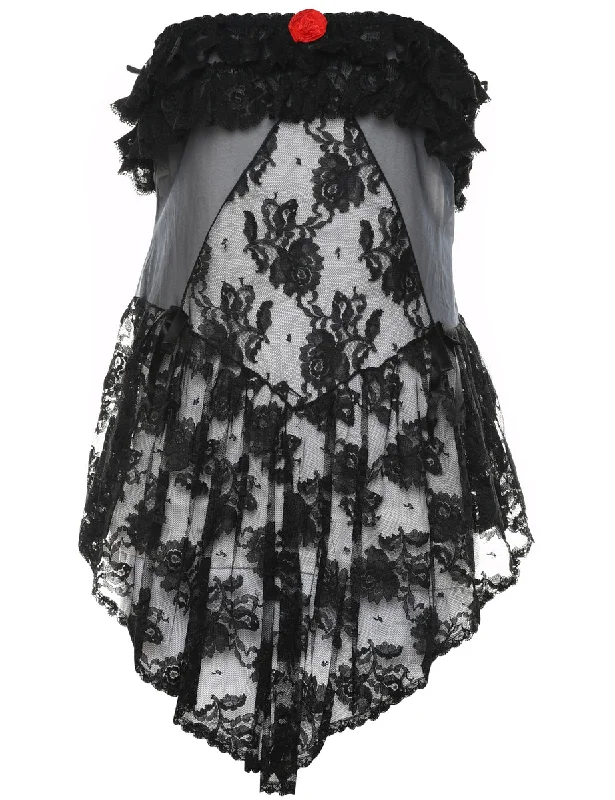 Down JacketsBlack Classic Lace Babydoll - M