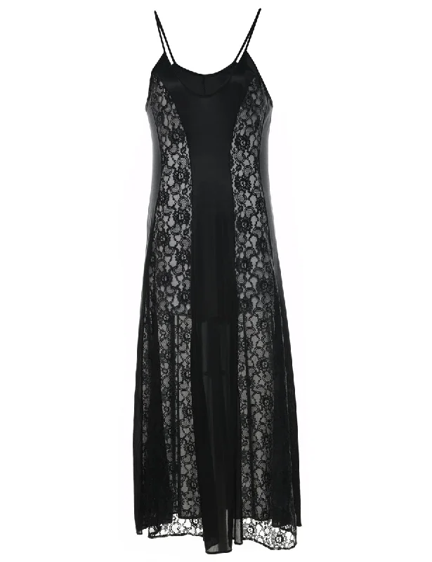 Outdoor JacketsBlack Classic Lace Nightdress - S