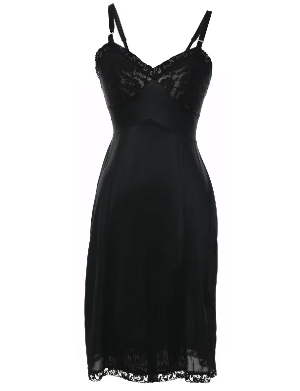 Urban JacketsBlack Classic Lace Slip Dress - XS