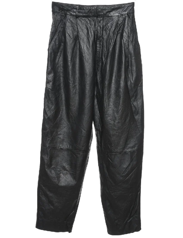 Metallic JacketsBlack Classic Leather Trousers - W26 L26