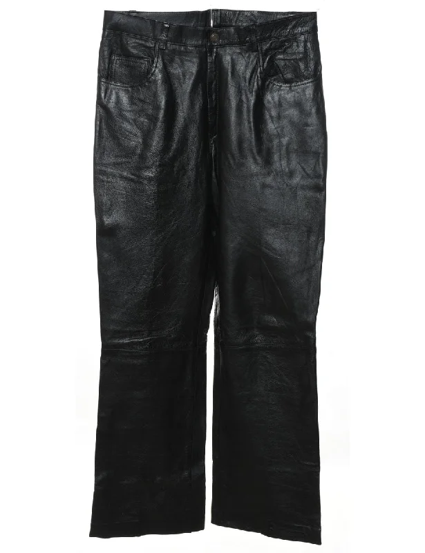 WindbreakersBlack Classic Leather Trousers - W34 L32