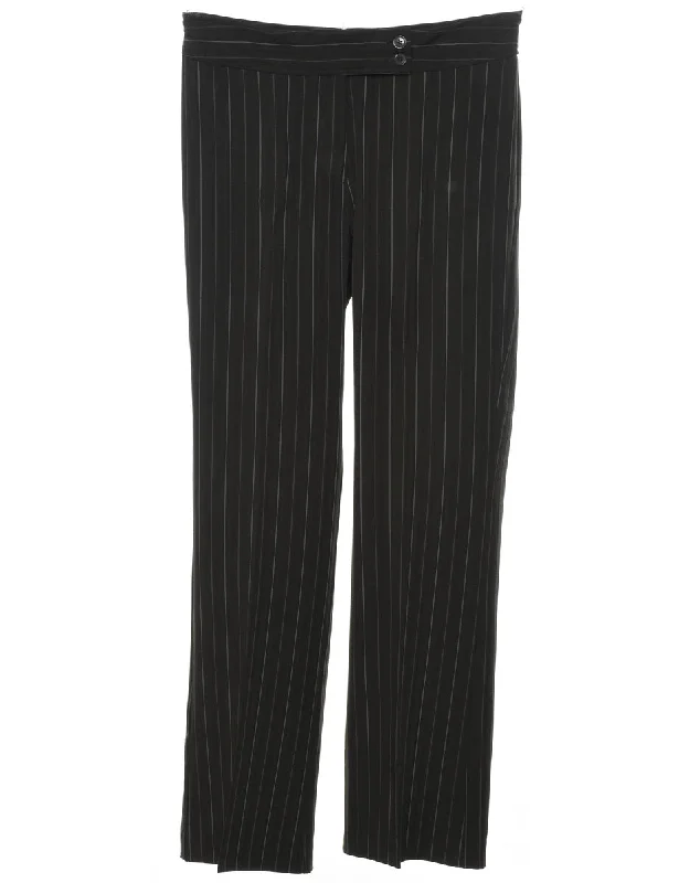 Recycled Fabric JacketsBlack Classic Pinstriped Trousers - W32 L32