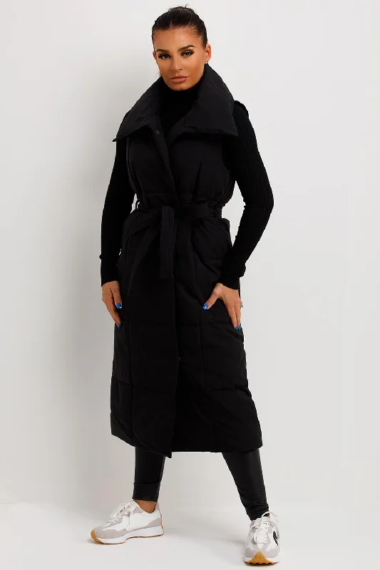 Parka JacketsBlack Duvet Padded Gilet Longline