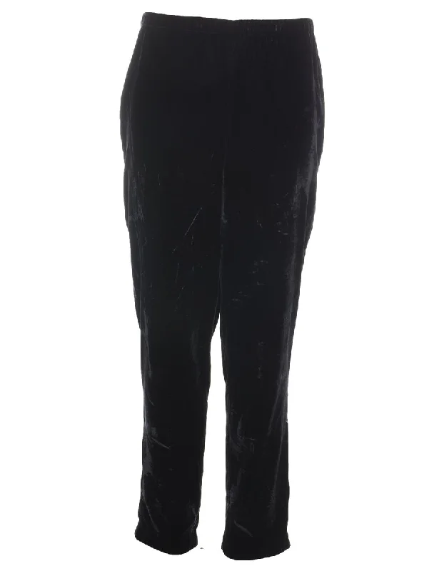 Velvet JacketsBlack Elasticated Waist Velvet Trousers - W28 L31