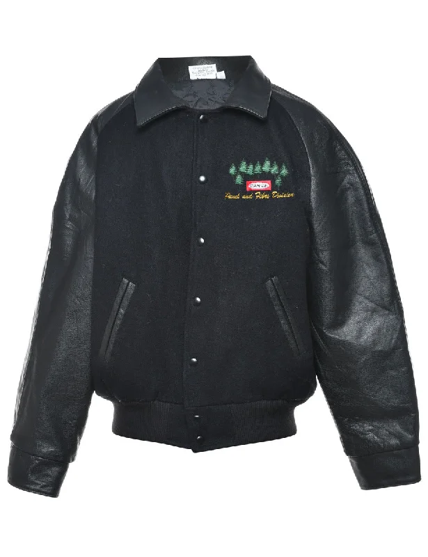 Fringed JacketsBlack Embroidered Team Jacket - M