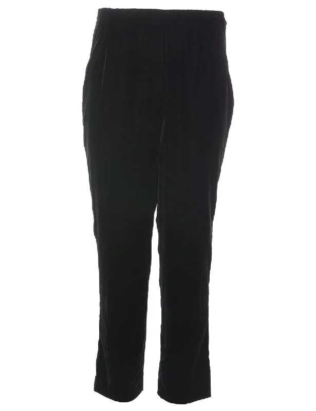 Asymmetrical JacketsBlack High Waist Velvet Trousers - W30 L26