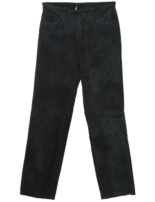 Logo JacketsBlack Suede Trousers - W31 L32