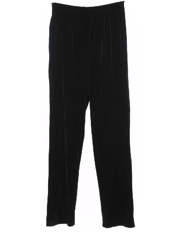 Leather-Paneled JacketsClassic Black Velvet Trousers - W26 L31