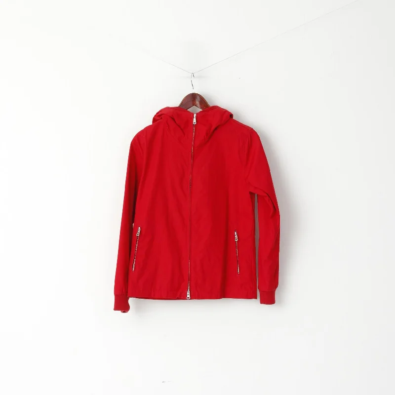 Ribbed Cuff JacketsPeak Performance Women S Jacket Red Kasy J Cotton Blend Hooded Zip Up Top