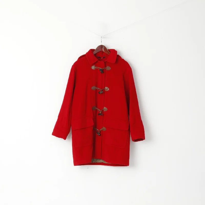 Collaborative JacketsRedgreen Women M Duffle Jacket Red Wool Nylon Thinsulate Full Zipper Coat