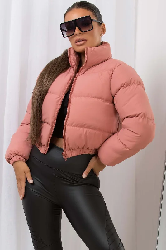 Formal JacketsCrop Puffer Jacket Pink