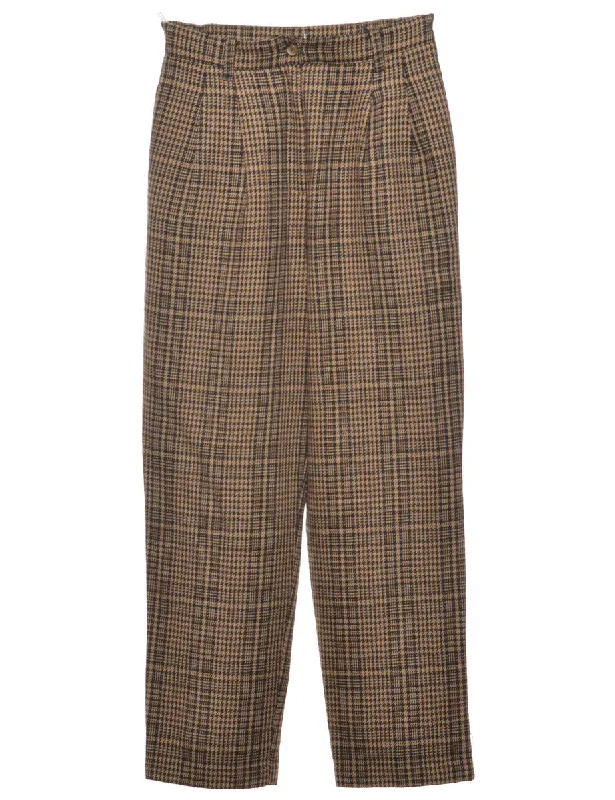 Waterproof JacketsDogtooth Black & Brown Trousers - W26 L27