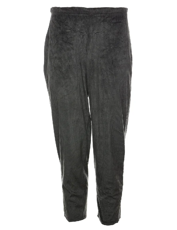 Painted JacketsDogtooth Design Black & Green Velour Trousers - W24 L27