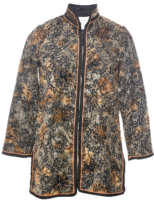 Summer JacketsFloral Pattern Tapestry Jacket - XS