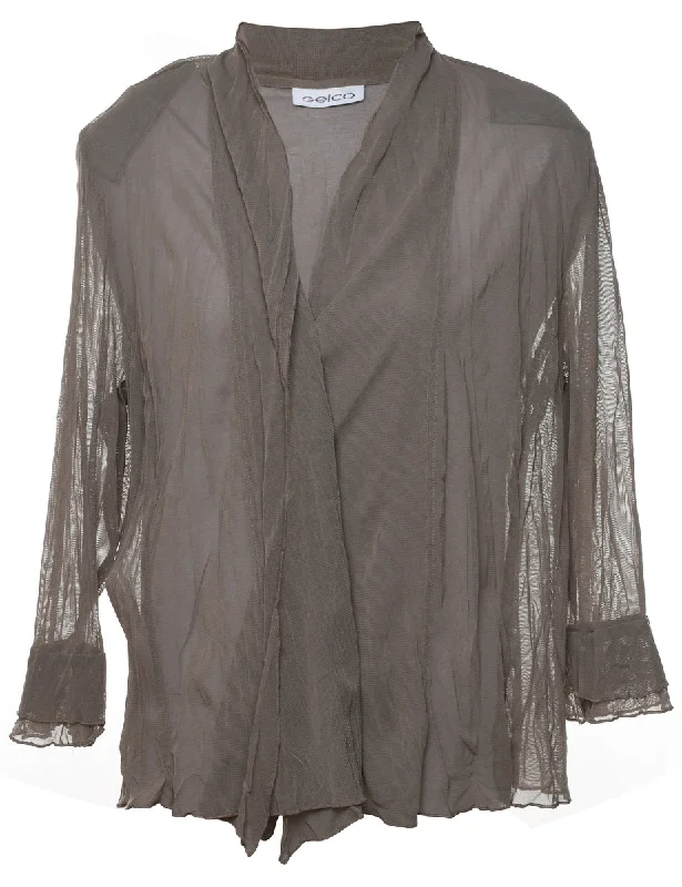 Windproof JacketsGrey Classic Sheer Long Sleeve Jacket - M