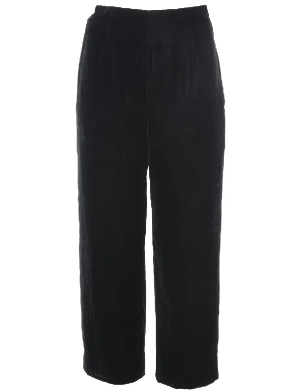 Bomber JacketsHigh Waist Black Classic Velvet Trousers - W30 L26