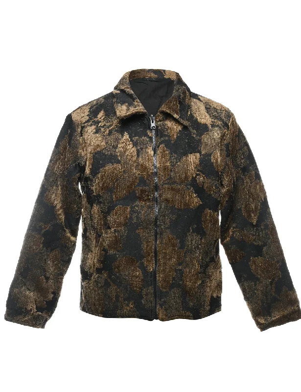 Leafy Print Tapestry Jacket - M