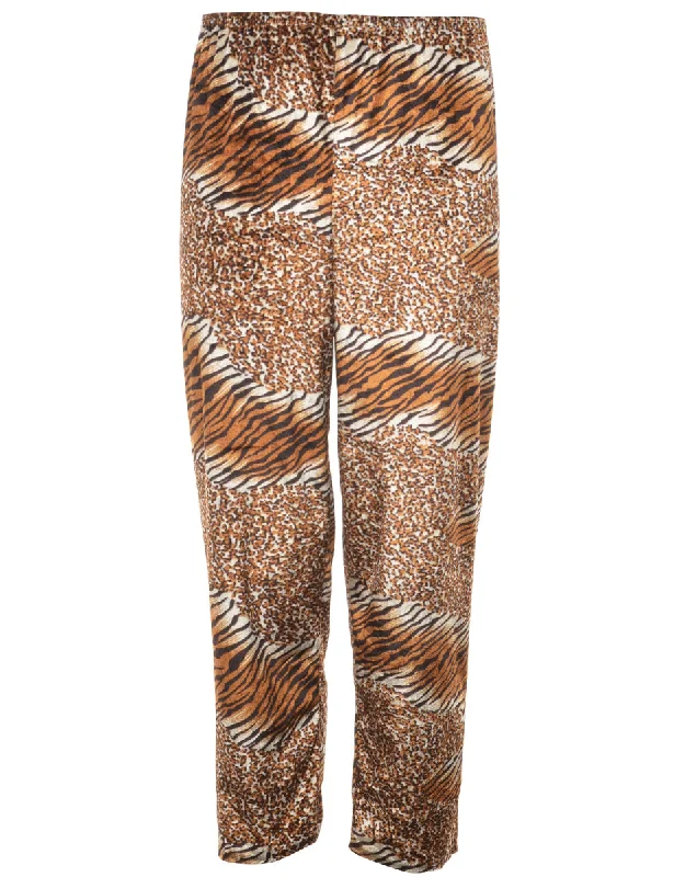 Statement JacketsLeopard & Tiger Print Velvet Tapered Trousers - W24 L26