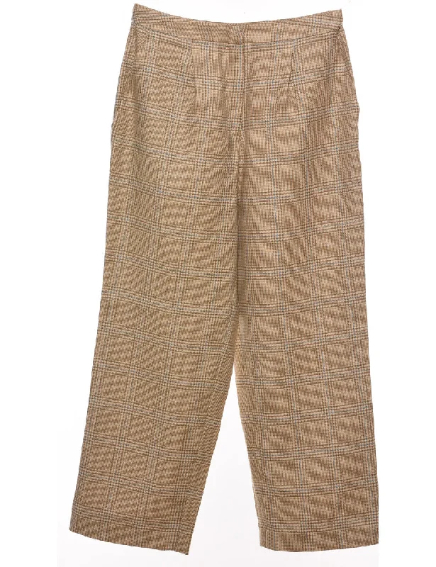 Zippered JacketsLight Blue & Light Brown Dogtooth Check Trousers - W28 L27