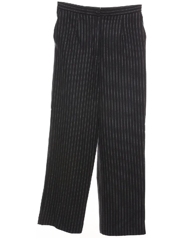 Faux Leather JacketsTalbots Striped Black & White Straight-Fit Trousers - W31 L30