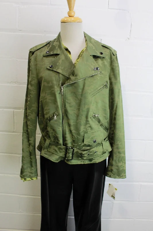 Fleece Jacketsy2k Camo Print Deadstock Jacket by Anne Klein, Medium