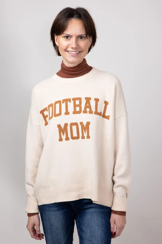 Football Mom Sweater for Women in Cream/Light Brown | GW18FBM-CRMBRNTravel Knit Tops