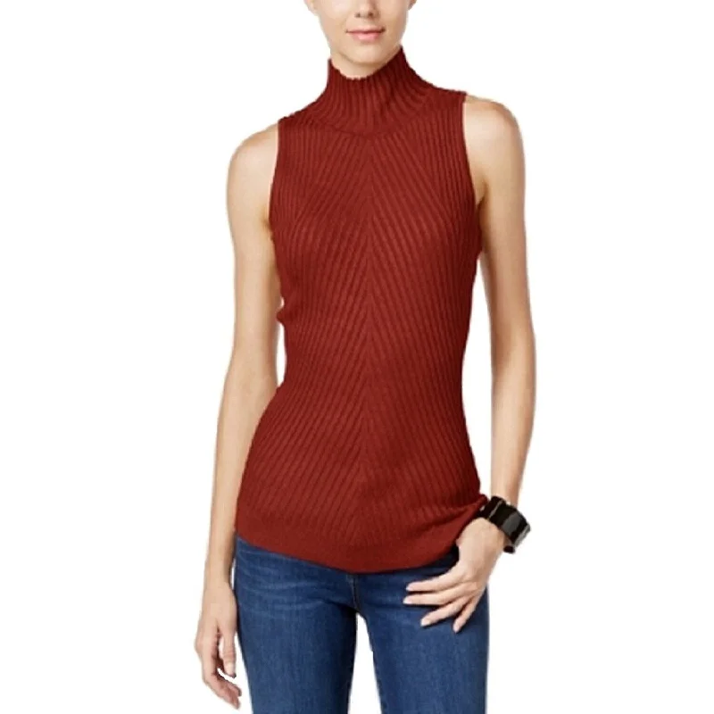 INC International Concepts Ribbed Mock Neck Sleeveless Sweater Shirt, Size PL - lCamping Knit Tops