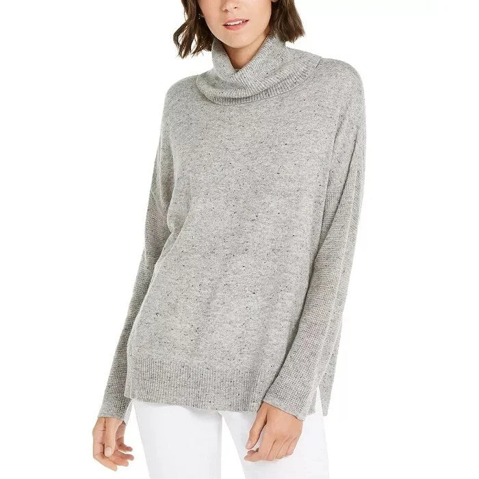 INC International Concepts Women's Melange Cowlneck Sweater Grey Size X-LargeFall Knit Tops