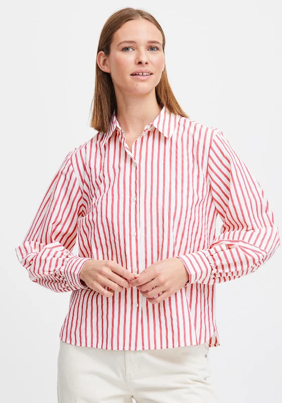 Rayon ShirtsB.Young Fento Striped Shirt, Raspberry Sorbet