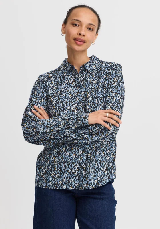 Embellished Shirtsb.young Ditsy Floral Print Shirt, Blue