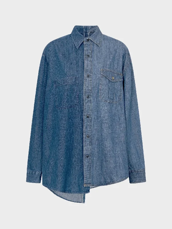 College ShirtsClassic Denim Shirt Dark Blue