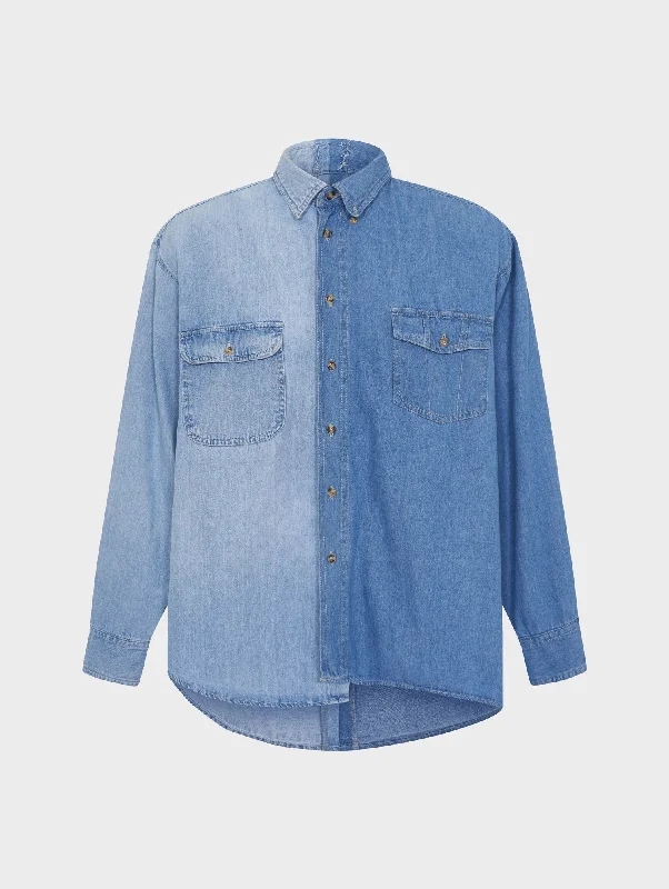 Button-Up ShirtsClassic Denim Shirt Mid Light Blue