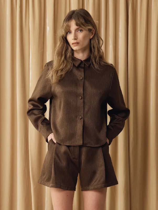 High-Fashion ShirtsEmilie Shirt Marled Satin Brown