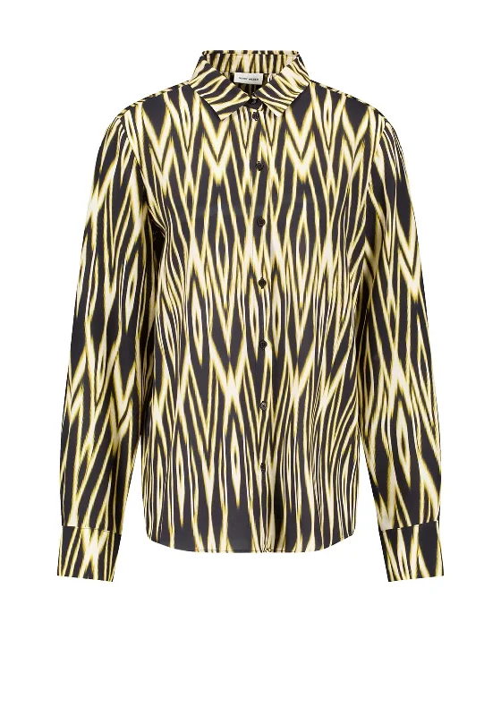 Peplum ShirtsGerry Weber Abstract Print Shirt, Black & Gold