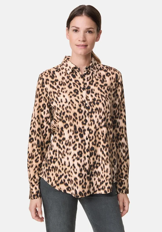 Festival ShirtsGerry Weber Leopard Print Long Sleeve Shirt, Brown