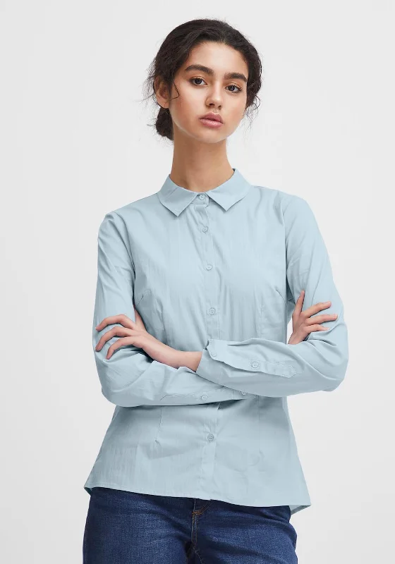 Athletic ShirtsICHI Long Sleeve Tailored Shirt, Cashmere Blue