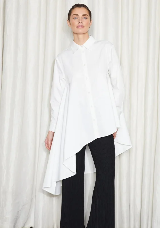 Mesh ShirtsJovonna Asco Asymmetric Oversize Shirt, White