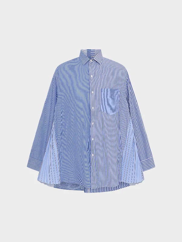 Skateboard ShirtsLydia Shirt Pleated Stripe Poplin Cotton