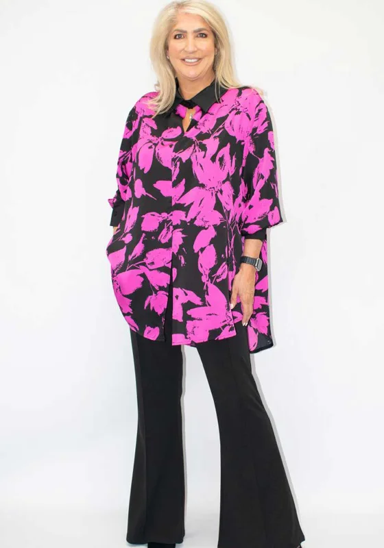 Ribbed Cuff ShirtsMalissa J Floral One Size Shirt, Pink