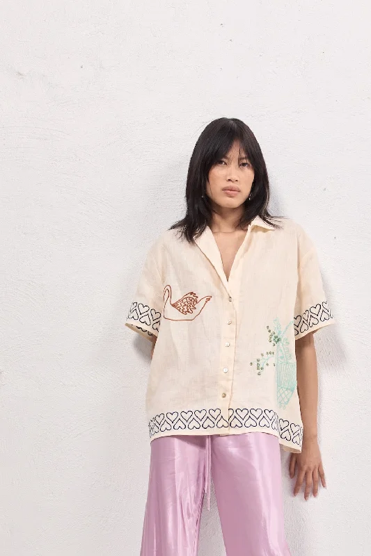 Floral ShirtsNatalia Linen Shirt Cream