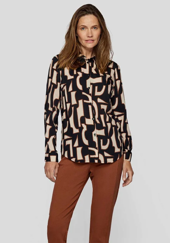 Metallic ShirtsRabe Abstract Print Shirt, Black